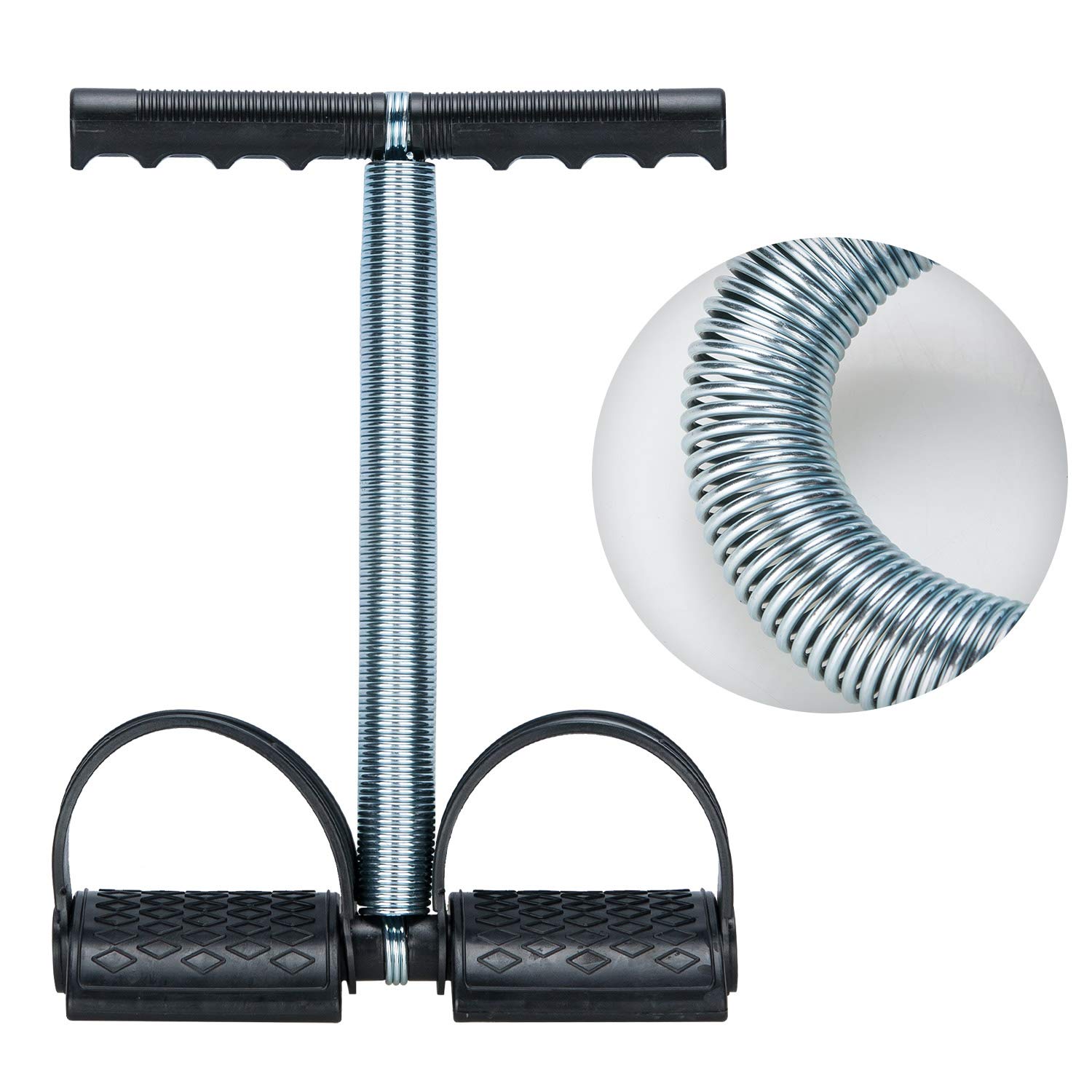 Podazz SPRING Sit Up Pull Rope Tummy Trainer Machine Spring Tension Foot Pedal Abdomen Leg Exerciser Tummy Trimmer Equipment for Abdomen Waist Arm Leg Tummy Stretching Slimming Yoga Crunches