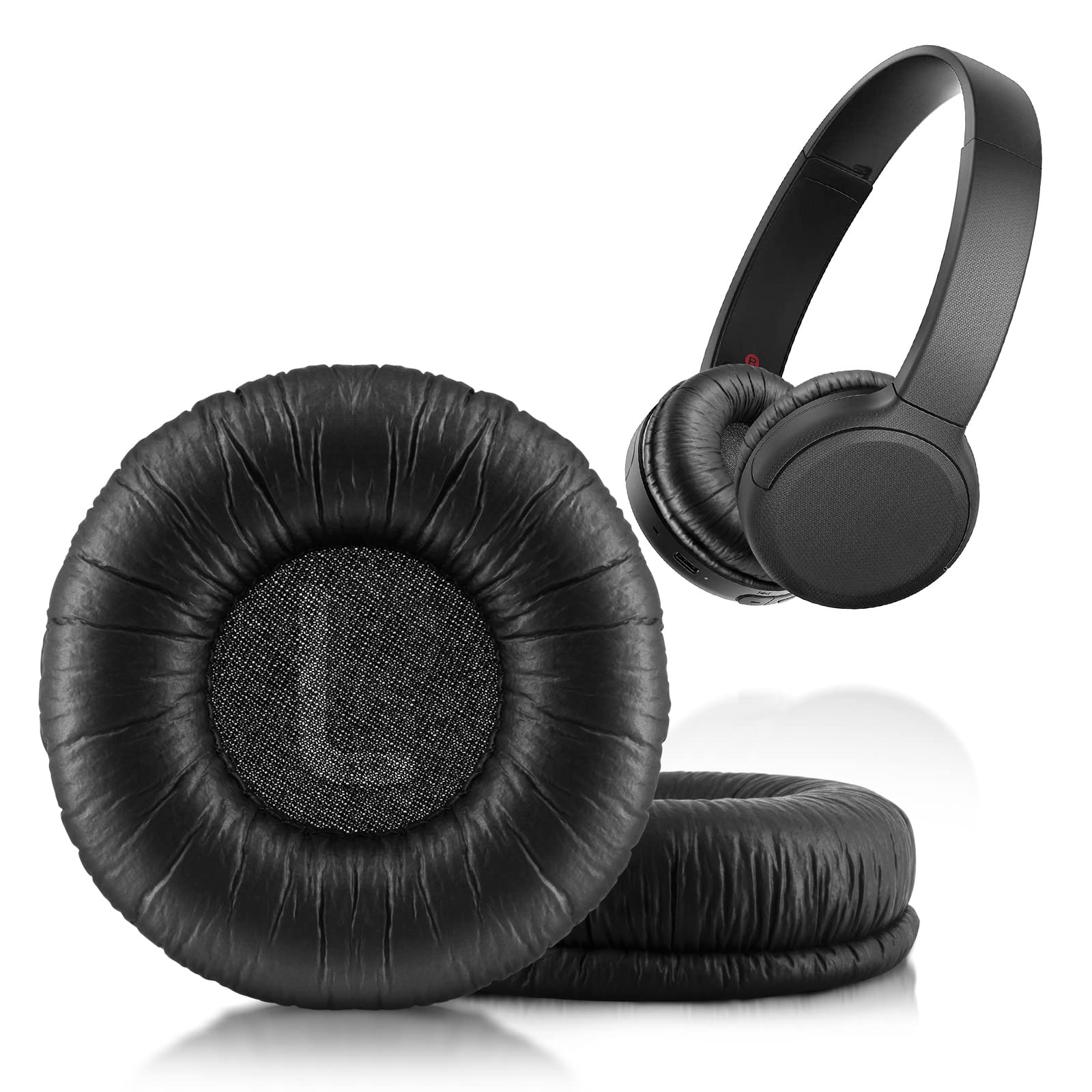 XBERSTAR Replacement Ear Pads Cushions Compatible with Sony WH-CH510 Wireless Headphones Earmuffs (Black)