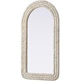 Elegant Decor Arch Cornhusk Mirror 24X42 Linen White