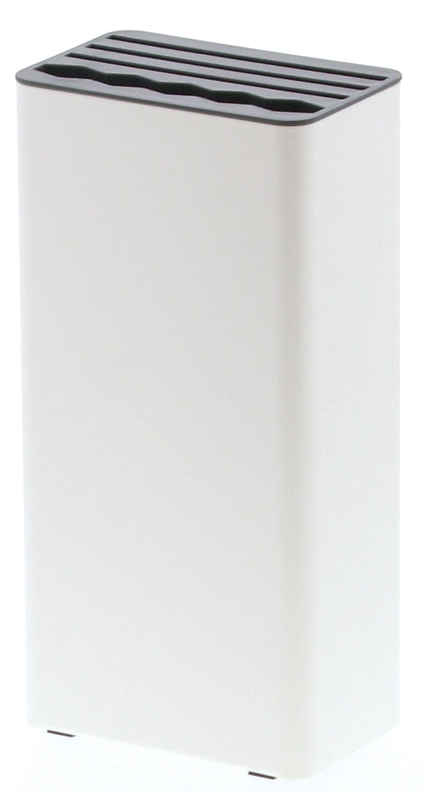 山崎実業 キッチンナイフ&ハサミスタンド ホワイト 約W11×D7×H22.3cm プレート ナイフスタンド 包丁立て 3511商品画像