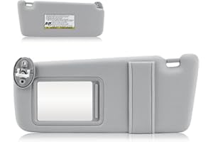 Left Driver Side Sun Visor Gray with Light and Sunroof fit for Toyota Venza 2009 2010 2011 2012 2013 2014 2015 2016 | Replace