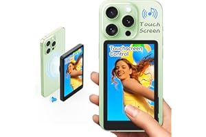 Vlog Selfie Monitor Screen for iPhone, Young Master Magnetic Touchscreen Monitor, 4K 60fps, Audio Sync, 4in Back Camera Monitor for YouTube Tiktok Video Recording, Compatible with Android