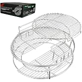 Expander Rack with Drip Pan for Big Green Egg Large, Green Egg Accessories | Green Egg Replacement Parts Eggspander Rack for BGE 5 Piece Kit Conveggtor Basket with Removable Cooking System