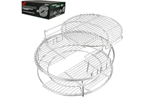 DOLAMOTY Expander Rack Kit for Big Green Egg Large Accessories Replacement Parts, Stainless Steel Rack for Eggspander for BGE 5 Piece Kit Conveggtor Basket with Removable Cooking System