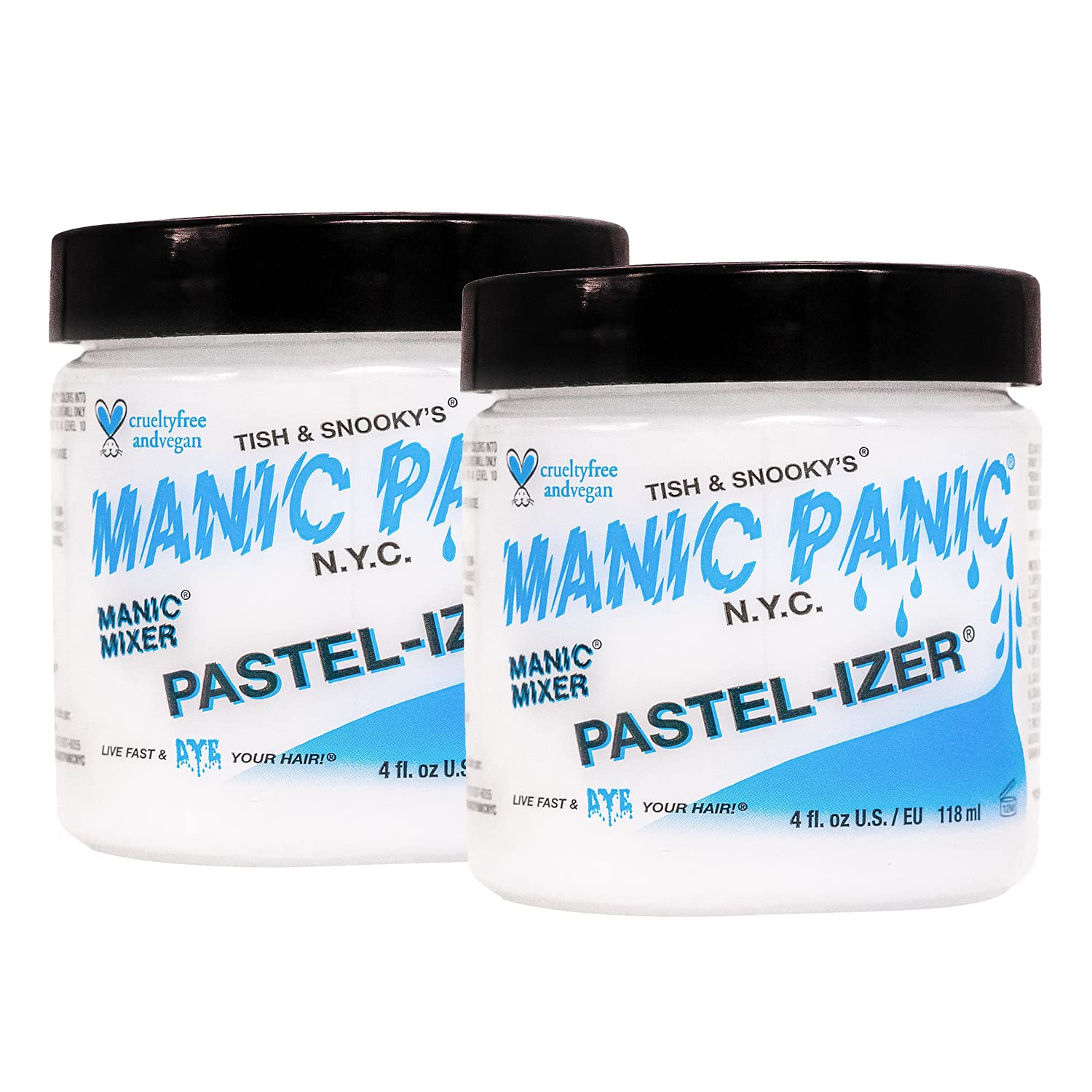 Manic Panic - Pastel-Izer/ Mixer Creme Vegan Cruelty Free Semi Permanent Hair Pasteliser, Achieve a Lighter Colour, 2 x 118ml