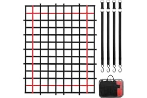 VEVOR Cargo Net, 96 in x 72 in, Heavy Duty Truck Cargo Net for Truck Bed, 4 Adjustable Straps with Buckles and S-Hooks, Wear-