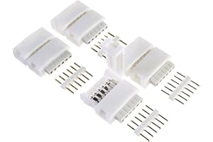 Litcessory 6-Pin to Cut-End Connector Compatible with Nanoleaf Essentials Lightstrips (4 Pack, White)