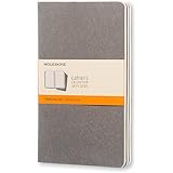Moleskine Cahier Journal Large (5 x 8.25"), Set of 3, Ruled Pages, Pebble Grey, Soft Cover Notebook for Writing, Sketching, Journaling