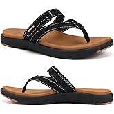 COFACE Womens Fashion Orthotic Flip Flops Ladies Slip On Lightweight Athletic Yoga Mat Cushion Thong Sandals With Comfortable Plantar Fasciitis Arch Support