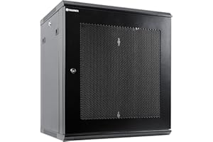 RP RACKPATH RackPath 12U Wall Mount Server Cabinet Network Rack Enclosure, Quiet Cooling Fan, Perforated Door, Black