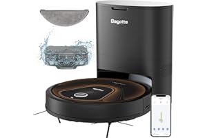 Bagotte Robot Vacuum and Mop Combo with Self-Emptying,4-in-1 Robot Vacuum Cleaner for 30 Days of Cleaning,3500Pa Super Suction, Compatible with Alexa,Ideal for Pet Hair Floor Carpet