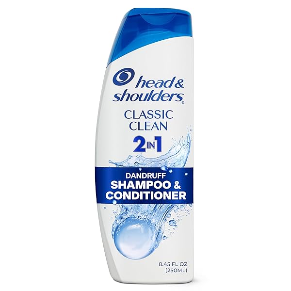 HEAD & SHOULDERS ANTI-DANDRUFF SHAMPOO AND CONDITIONER, CLASSIC CLEAN 2-IN-1, 1% PYRITHIONE ZINC, FLAKE CONTROL, DEEP CLEAN, SCALP CARE, FRESH SCENT, 8.45 FL OZ