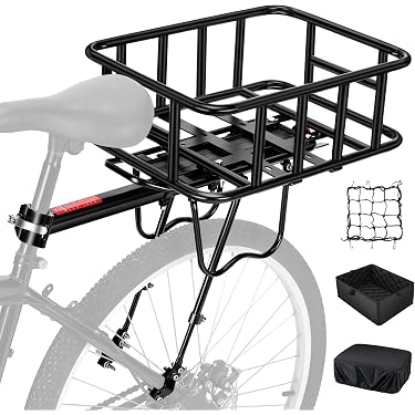 Heavy Duty Steel Rear Bike Rack – Fits Beach Cruisers, MTB, BMX & Fixie – Cargo Carrier With Sturdy Build