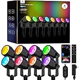 APPECK Low Voltage Landscape Lights, Smart RGBW Color Changing Landscape Lighting with APP Control, IP65 Waterproof Outdoor Spotlights for Garden Yard Outside Decoration, 8 Pack