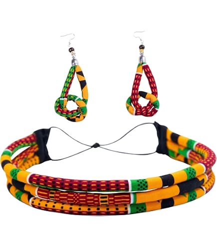 African Headband Red Black Green Kente 3 Strand Headwrap Natural Hair African Headband | Red, Black, Green Kente 3 Strand Headband  main image 4