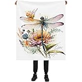 Dragonfly Blanket,Wildflowers Soft Lightweight Throw Blanket for Sofa Couch Bed Room 50x60 inch
