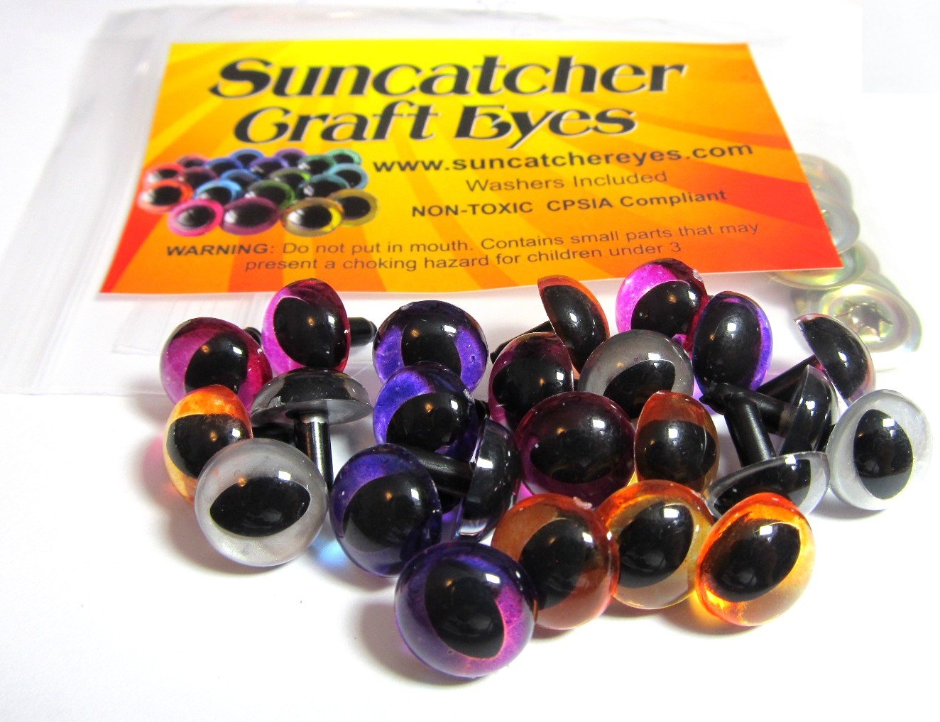 Suncatcher Craft Eyes 12 Pair of 18mm Cat Eyes in Gold, Silver