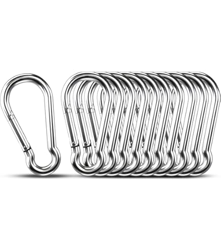 2-Pack Steel Snap Hooks - 3/8 Inch 10mm Heavy Duty Spring Carabiners