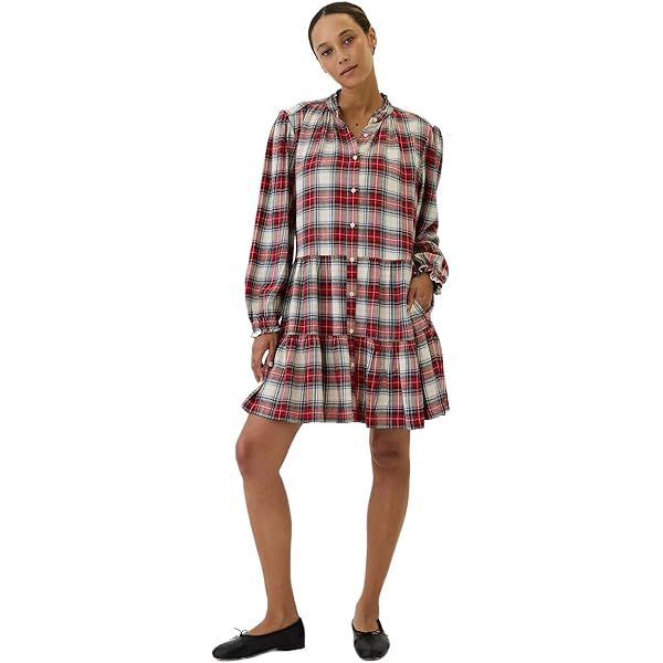 Plaid Dresses for Women Christmas Tartan Button Down Flannel Shirt Dress 3/4 Sleeve Ruffle Mini Dress at Amazon Women's Clothing store Plaid Dresses for Women Christmas Tartan Button Down Flannel Shirt Dress 3/4 Sleeve Ruffle Mini Dress at Amazon Women's Clothing store