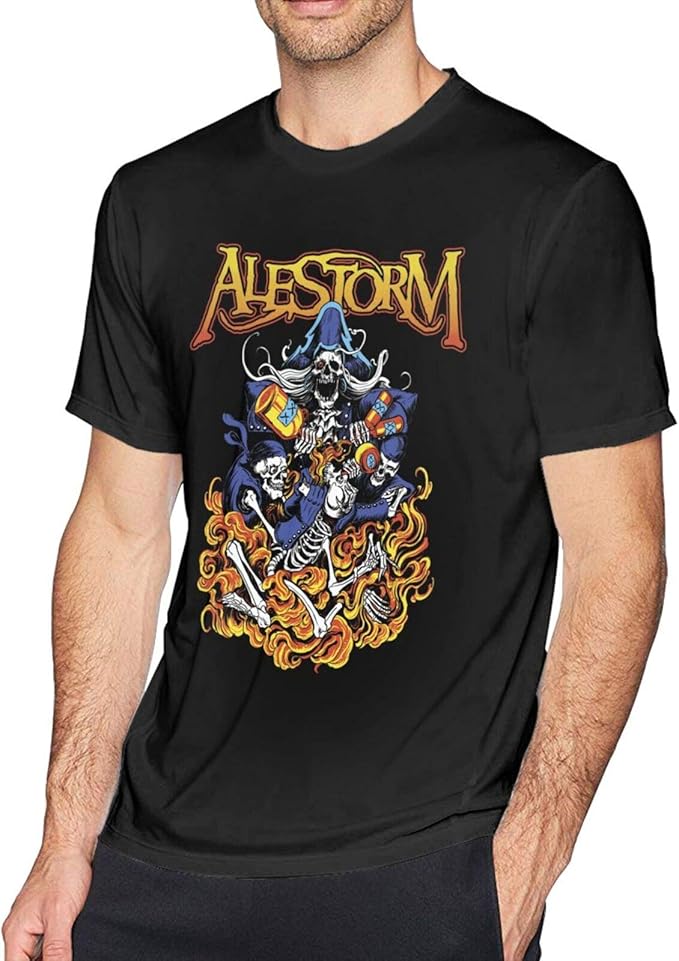 Youth Men's T Shirts Short Sleeve Alestorm Shirt for Men