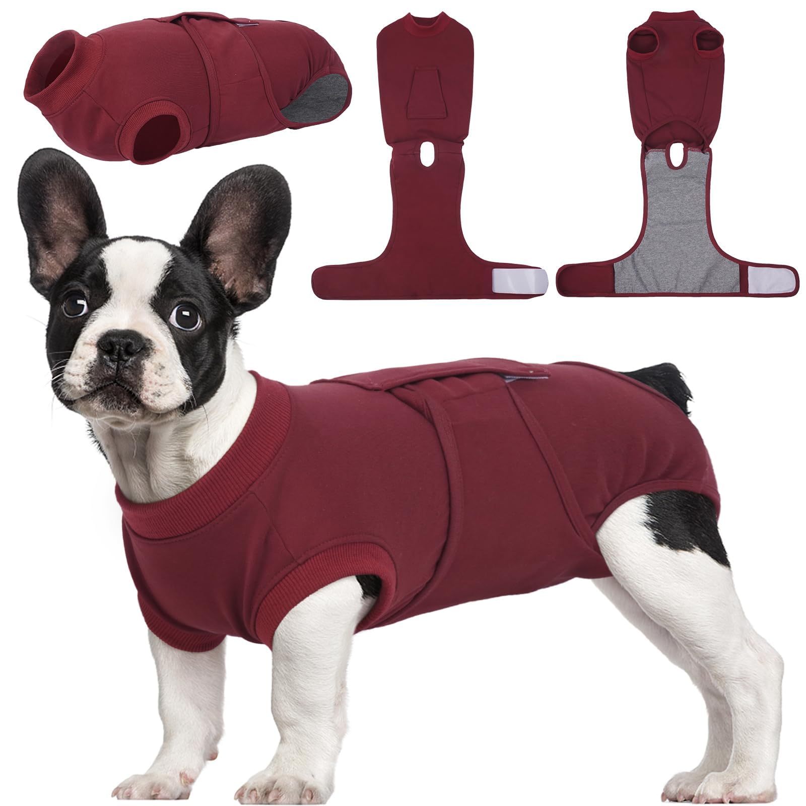Photo 1 of Kuoser Dog Surgery Recovery Suit, Recovery Suit for Female Male Dogs, Dog Onesie After Surgery Spay Neuter, Anti-Licking Pet Surgical Recovery Snugly Suit, Bodysuit for Abdominal Wounds Skin Disease