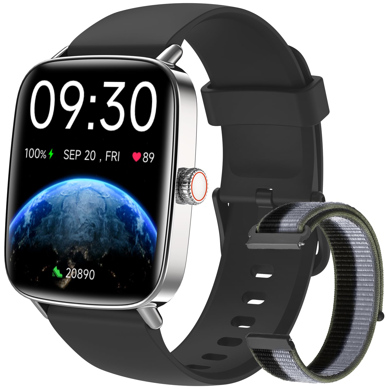 Photo 1 of Fitpolo Smart Watch for Men Women, Stainless Steel Bezel Fitness Tracker (Make/Answer Calls), IP68 Waterproof, Heart Rate SpO2 Monitor, Sleep & Activity Tracking Smartwatch for Android Phones iPhone