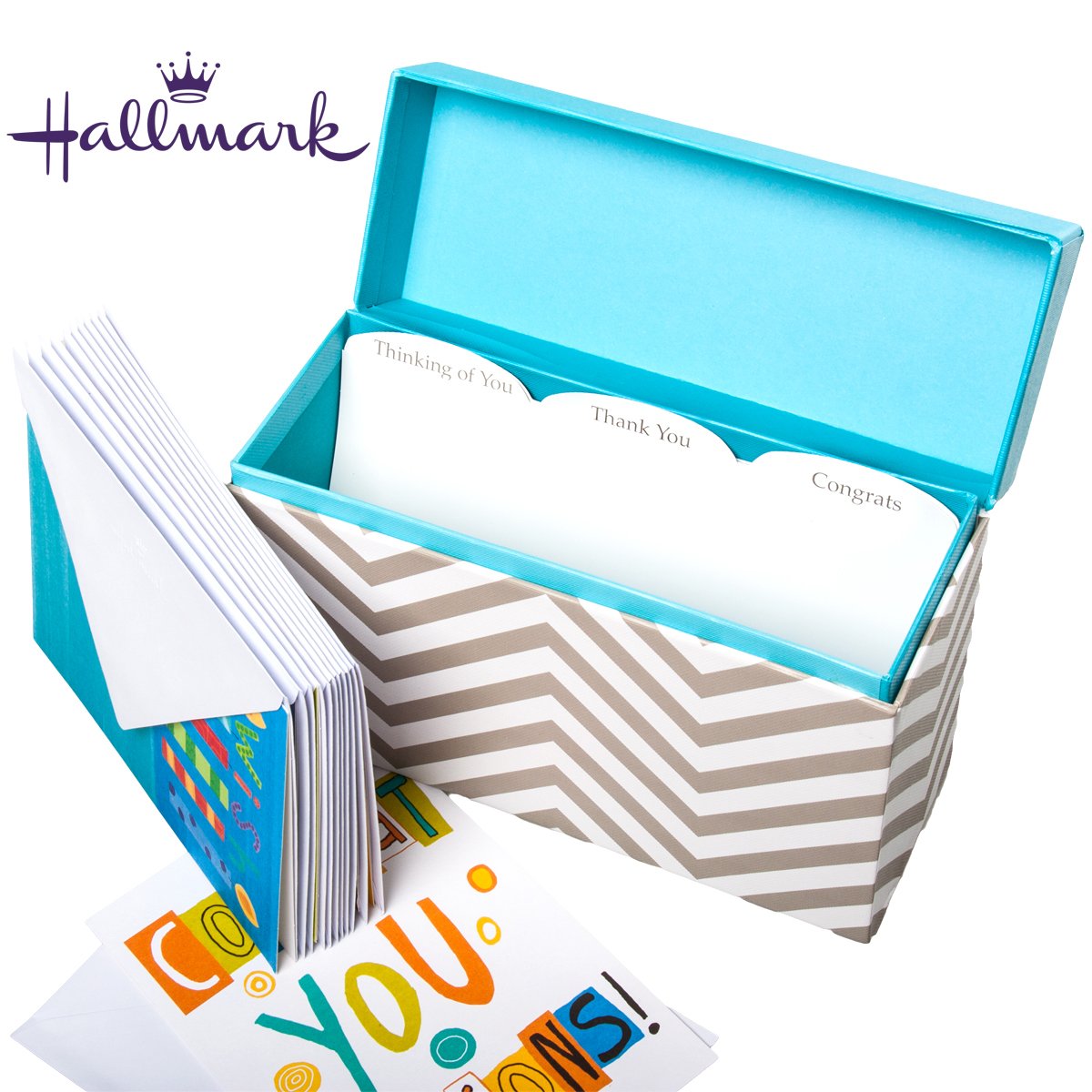Hallmark Greeting Card Display Organizer That Includes 12 Cards & Envelopes For