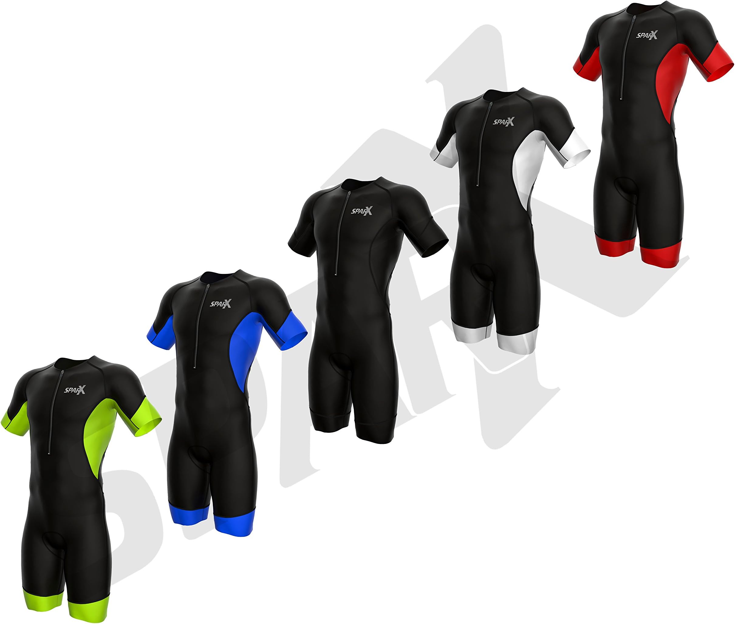 Sparx Men's Elite Sleeved Triathlon Suit Short Sleeve Trisuit SpeedSuit Skinsuit Swim-Bike-Run