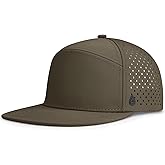 AOPREL Flat Brim Baseball Cap for Men Adjustable Water-Resistant Performance Hat with Breathable Laser Perforated
