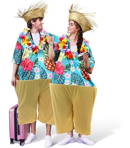 Fun World Tacky Tourist Kostüm Für Erwachsene – Bunter Overall Einheitsgröße – Perfekt Für Karneval & Mottopartys
