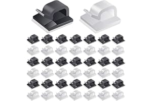 60 Pcs Self Adhesive Cable Clips Cable Management Clips Wire Clips Strong Wire Holder Cord Organizer for Wall TV Laptop Ether