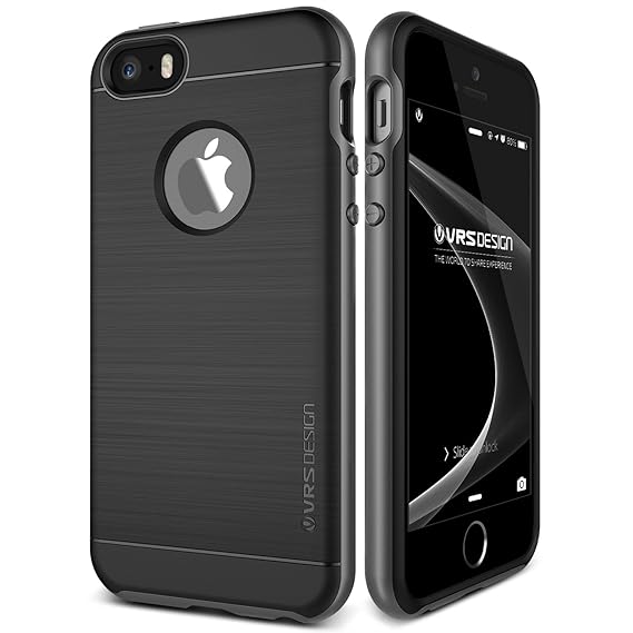 VRS Design iPhone SE Hülle [High Pro Shield] Silikon Bumper Cover Dual Layer Protection - Schwarz