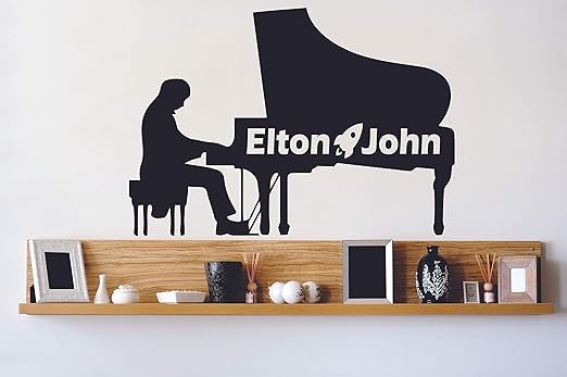 Amazon Com Piano Silhouette Wall Decals Music Album Artist Song