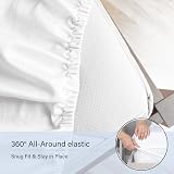 LuxClub Double Fitted Sheet 40cm Deep Pocket Soft Microfiber White view 4