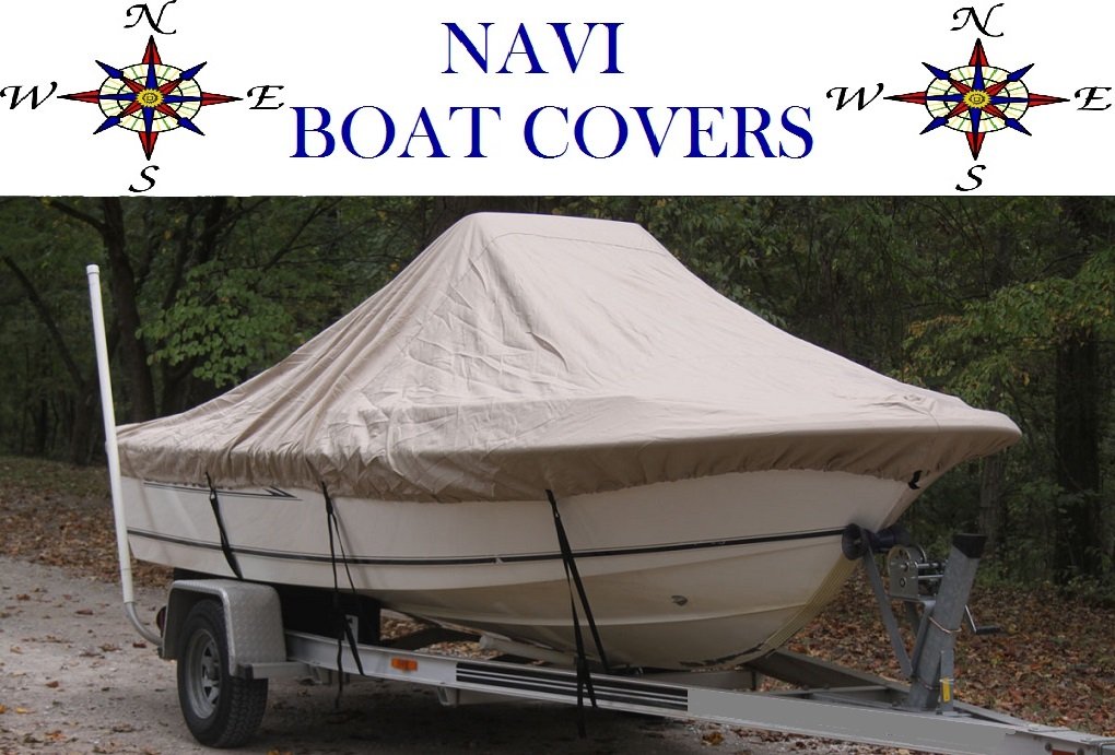 NAVI TAN CENTER CONSOLE BOAT COVER FOR 22.5' 23.5' BOAT