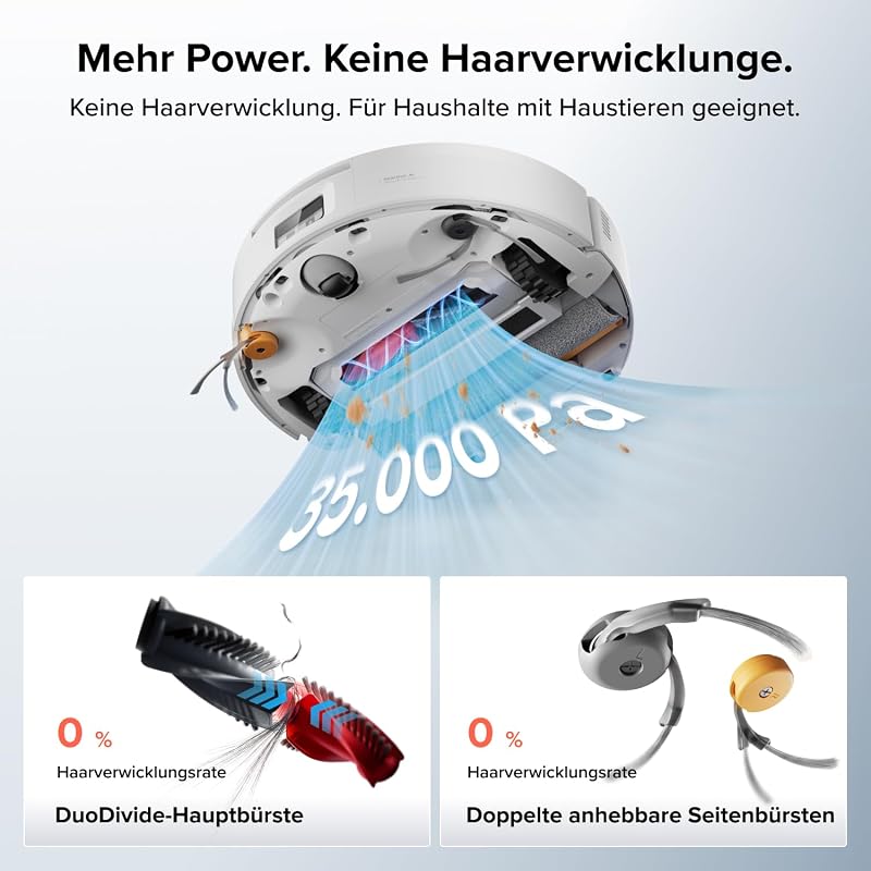 Qrevo Edge 2 Flow Saugroboter mit Wischwalze, 35.000 Pa Saugkraft