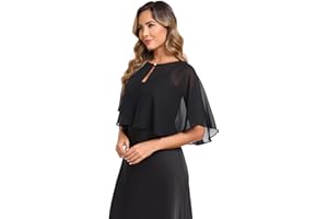 TONGFANTFL Women's Soft Chiffon Capelets Shawls and Wraps for Evening Wedding Cape Bole Cover Up