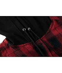 ZITY Men's Flannel Hoodie Shirts Casual Button Down