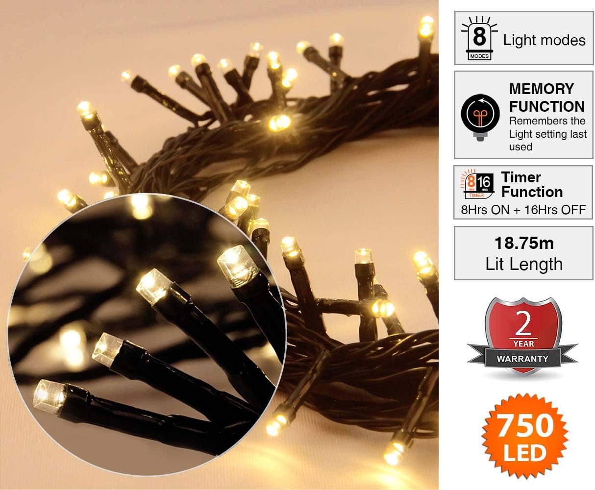 ANSIO® Christmas Tree Lights 750 LED 18.7m/61ft - Image 4