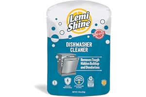 Lemi Shine Natural Dishwasher Cleaner - Hard Water Citric Acid Cleaning Powder - Lemon Scented Eco-Friendly Dishwasher Cleaner & Deodorizer - 1.76 oz