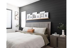 Luxdecor Real Wood Wall Planks for Wall -White Shiplap Boards Easy DIY Peel and Stick on Shiplap Boards 10 Pieces Wall Planks12.5 Sq Ft