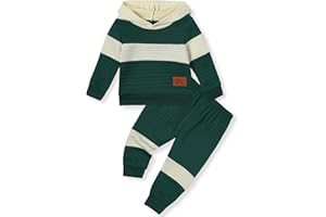Latnnut Toddler Baby Boy Clothes Fall Winter Outfit Long Sleeve Patchwork Hoodie Sweatshirt and Jogger Sweatpants Sweatsuit