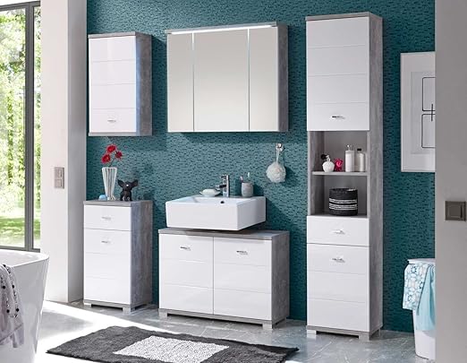 Mobel Direkt Badezimmer Pool Weiaÿ Beton Komplettset 5 Tlg