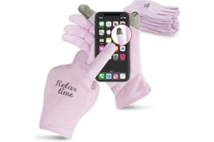 HandLove 12 Pairs Premium 100% Cotton Gloves | Dry Hands & Eczema |Overnight Lotion & Spa Treatment for Women & Men | Reusable|Touchscreen, purple