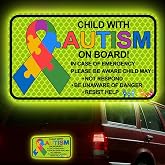 3Pk Autism On Board Car Magnets &ndash; Reflective &amp; Durable, 5.9x3.5in | Bright Reflective, Durable,Autism Awareness Accessories, For Car, Truck, SUV Bumper