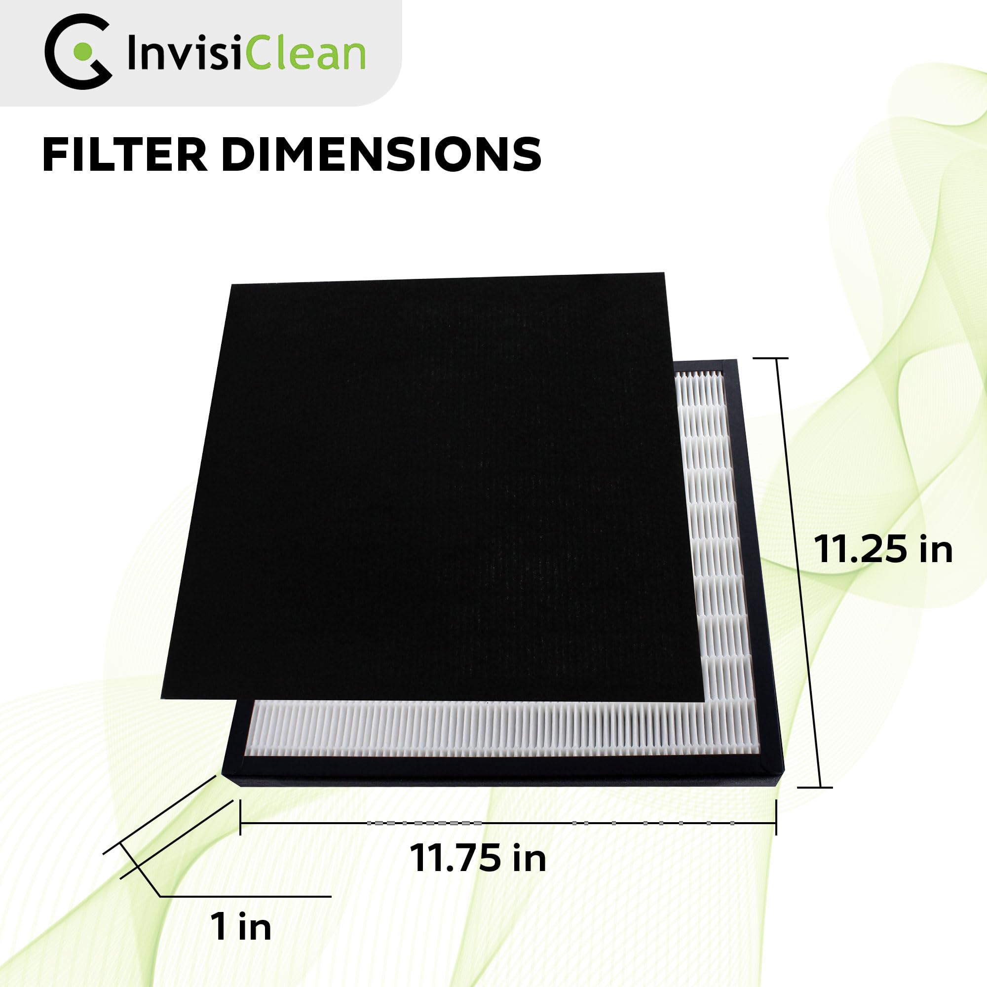 InvisiClean True Hepa Replacement Filter with Activated Carbon Prefilter - Genuine Filter for InvisiClean Aura IC-5018 and Sensa IC-5120 Air Purifiers
