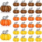 Hicarer 27 Pieces Fall Pumpkin Charms Alloy Pendants DIY Halloween Charms Jewelry Making Accessory for Thanksgiving Earring Bracelet Necklace(Yellow, Orange, Coffee with Silver Topper)