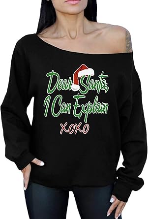 off the shoulder christmas sweatshirt