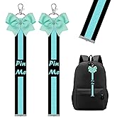 CYUXING 2Pcs Cheer Pin Strap Keychain Pin Me Ribbon for Backpack Glitter Cheerleader Gifts Bow Holder Rhinestones Sports Accessory for Women Teen Girls Bag Backpack