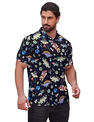 Xdceu Men's Dinosaur Golf Polo Shirt Dinosaur Golf